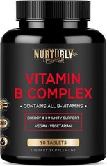 NURTURLY Vitamin B Complex – Energy, Immunity & Mood Support, 90 Tablets