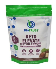 BioTrust Keto Elevate C8 MCT Oil Powder Hazelnut 6.35oz BB 03/2027 New
