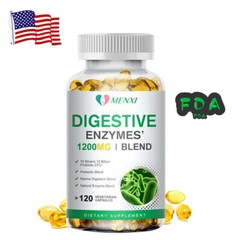 Prebiotic & Probiotics Gas,Constipation Bloating Relief Digestive Enzymes 1060mg