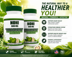 Noni 500mg Capsules 60 Count Dietary Supplement Natural Noni Fruit Antioxidant
