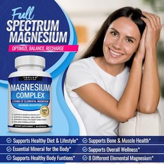 Magnesium Complex Supplement 8 Elemental 1000mg – Magnesium Glycinate, Citrate,