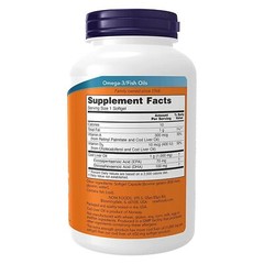 NOW FOODS Cod Liver Oil, Extra Strength 1,000 mg – 180 Softgels