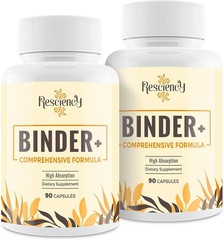 Detox Binder Supplement with Activated Charcoal & Clay – 180 Vegan Capsules