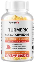 250 Softgels Turmeric Curcumin 5000mg, Herbal Extract with BioPerine NON-GMO