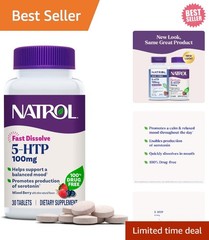 5-HTP 100mg Fast Dissolve Tablets – Mood Support & Serotonin Boost, 30 Berry Tab