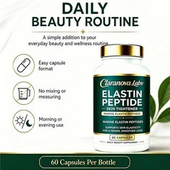 Claranova Elastin Peptides, Marine Elastin Peptide Skin Tightening Formula, 60pc