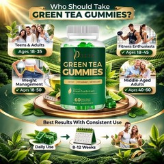 Fat Burner Green Tea Gummies, Metabolism & Weight Loss Supplements 60 Each