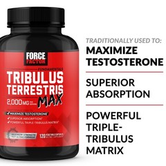 Force Factor Tribulus Terrestris Max 2000mg 90% Saponins Testosterone Booster