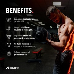 Boldft Testosterone Booster Ashwagandha Tribulus Energy Strength 60 Tablets