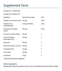 Triple Action Lung Support Powder 30 Sachets–NAC, EGCG, Quercetin, Resveratrol..
