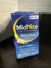 5 MidNite Sleep Support low dose 1.5mg Melatonin + Herbs 30 tablets Cherry (read