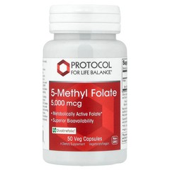 2 X Protocol for Life Balance, 5-Methyl Folate, 5,000 mcg , 50 Veg Capsules