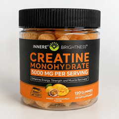Innere Brightness Creatine Monohydrate 5000mg Gummies Mango+Passion 120
