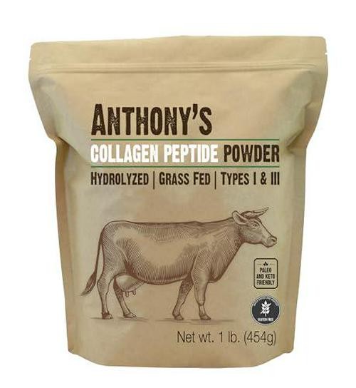 Anthony’s Collagen Peptide Powder, 1 lb, Pure Hydrolyzed, Gluten Free, Keto and
