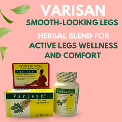 Varisan Herbal-Based Supplement for Leg Comfort and Wellness – 60 Tabs (2-Pack)