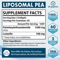 Micronized Pea Supplement Palmitoylethanolamide 1300 MG Luteolin 100 MG 60