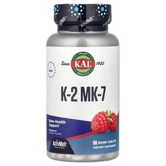 2 X KAL, K-2 MK-7, Raspberry, 60 Micro Tablets (100 mcg per Tablet)