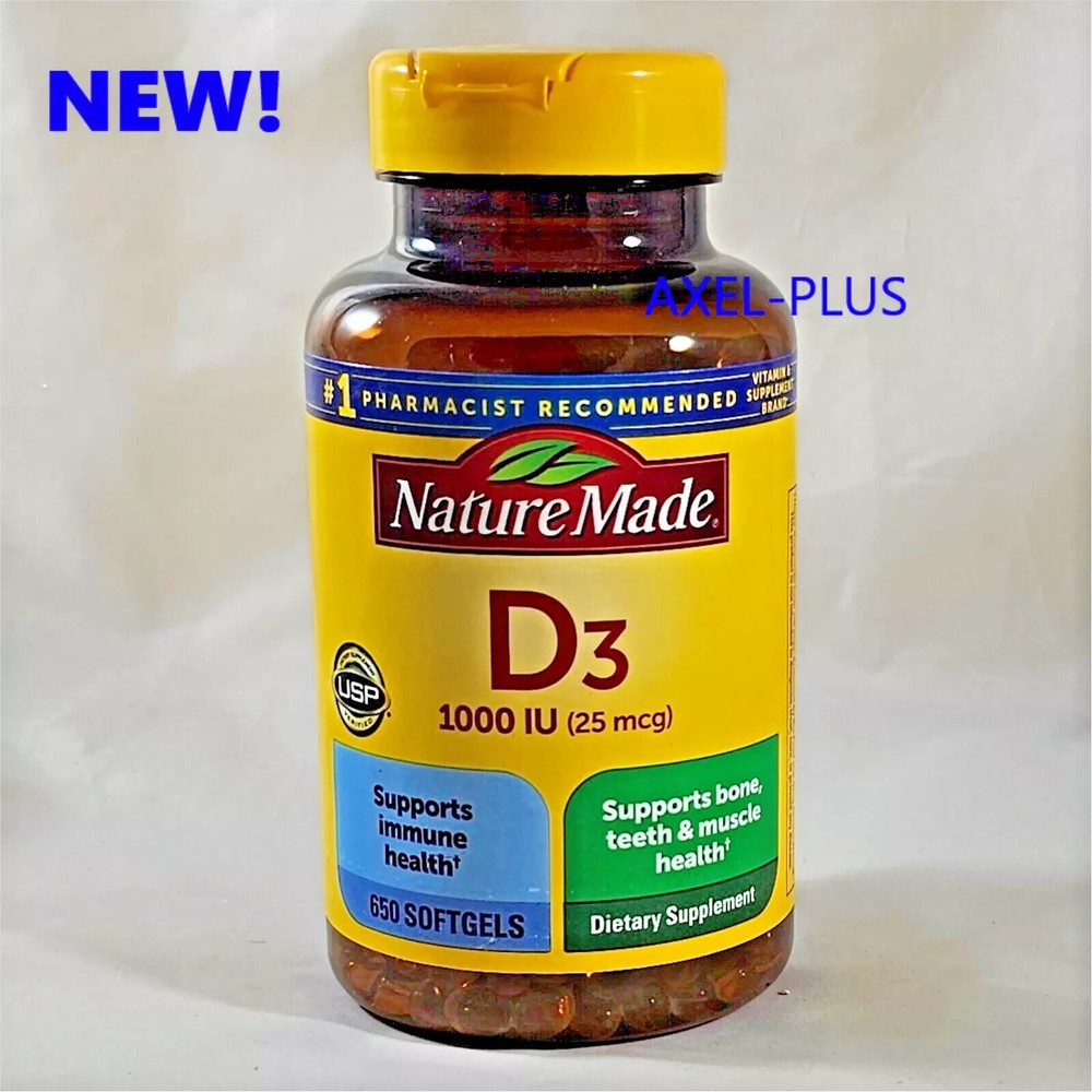 Nature Made Vitamin D3 5000 IU Ultra Strength Softgels – 180 Count