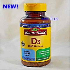 Nature Made Vitamin D3 5000 IU Ultra Strength Softgels – 180 Count