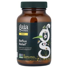 2 X Gaia Herbs, Reflux Relief�, 45 Chewable Tablets