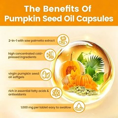 2 PACK Vivonu Cold Pressed Pumpkin Seed Oil, 1000mg,300 Softgels, Free Shipping!