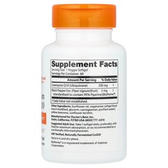 2 X Doctor’s Best, High Absorption CoQ10, 60 Veggie Softgel
