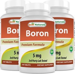 3 Pack Best Naturals Boron Supplements 5 mg 240 Tablets