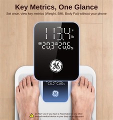 Digital Body Weight Scale – Bluetooth Body Fat & BMI Analyzer, 400 lb Capacity,