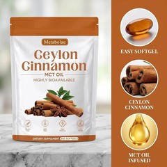 Metabolae Ceylon Cinnamon SoftGels with MCT Oil, Highly Bioavailable Herbal Extr