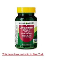 Spring Valley Ginkgo Biloba Extract General Wellness Capsules 120 mg 90 Count