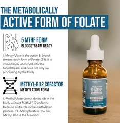 Triquetra L-Methylfolate 5-MTHF Plus Methyl B12 Supplement 1 oz Sealed Bottle