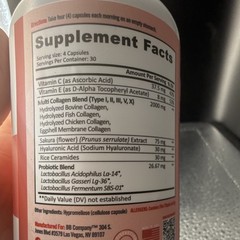 BB Company Radiancy Collagen Capsules 120ct Hair Skin Nails Dairy/Gluten-Free