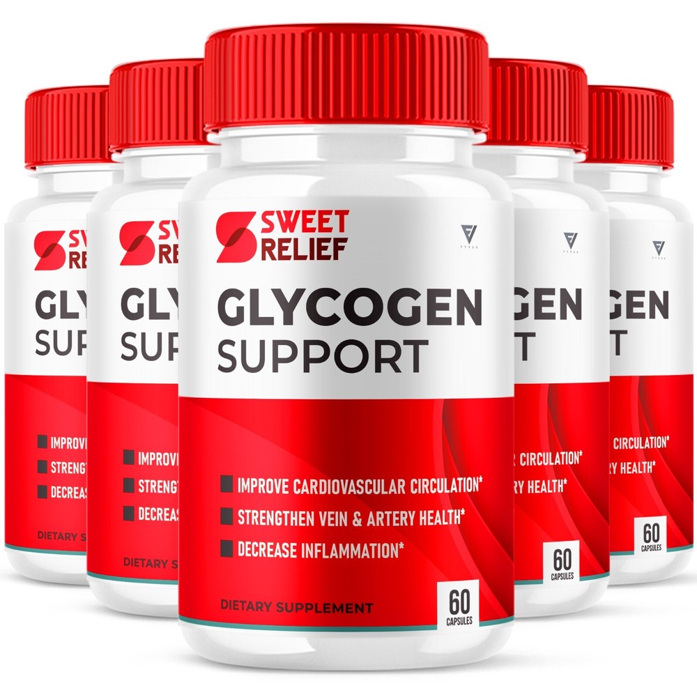 (5 Pack) Sweet Relief Glycogen Blood Support Cleanse Capsules (300 Capsules)