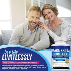 Magnesium Complex 8 Elemental Magnesium Supplement 1000mg Non-GMO 90 Capsules