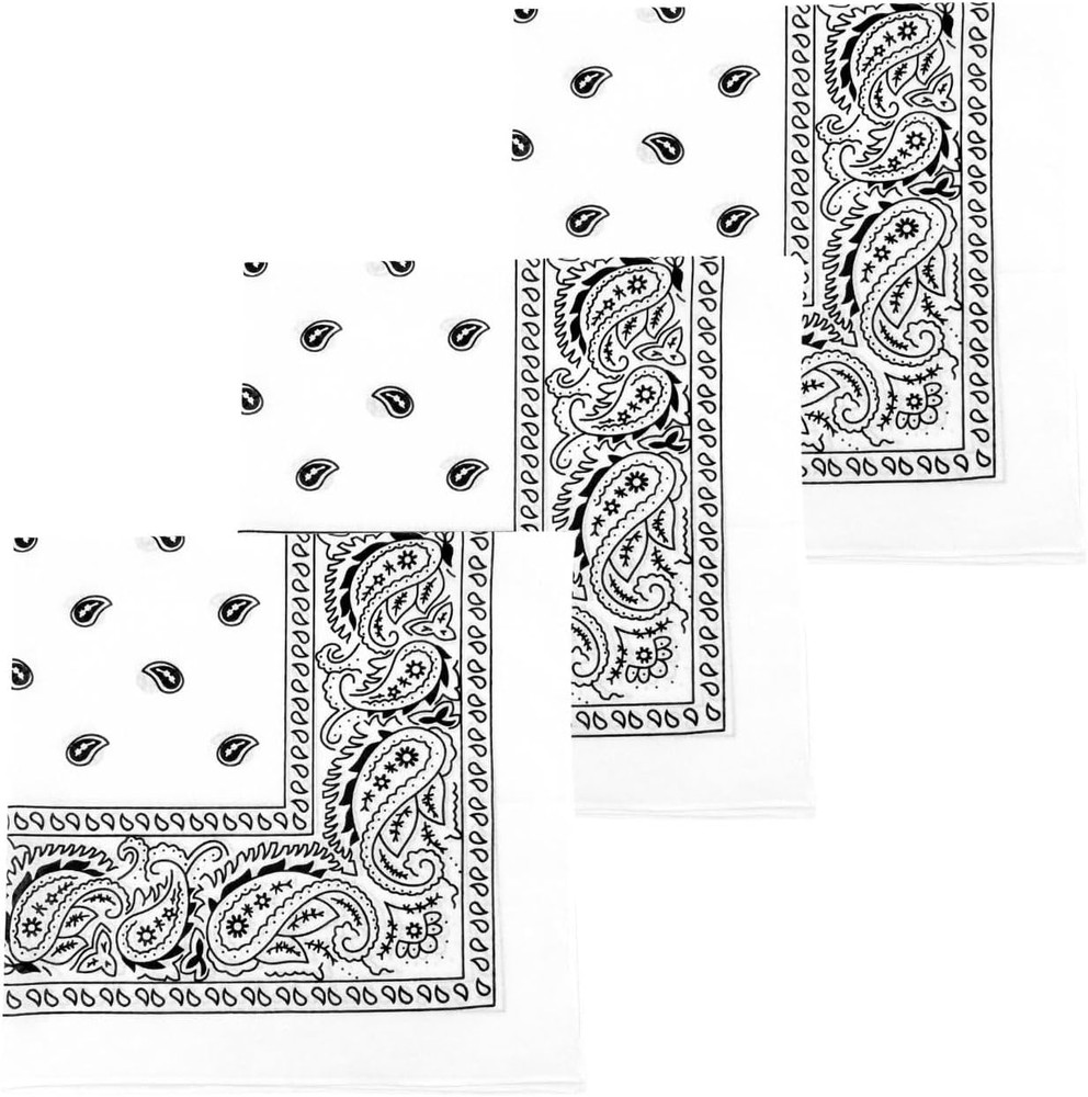 3 Pack Extra Large Bandanas 27” x 27” 100% Cotton for Men & Women Paisley Handke