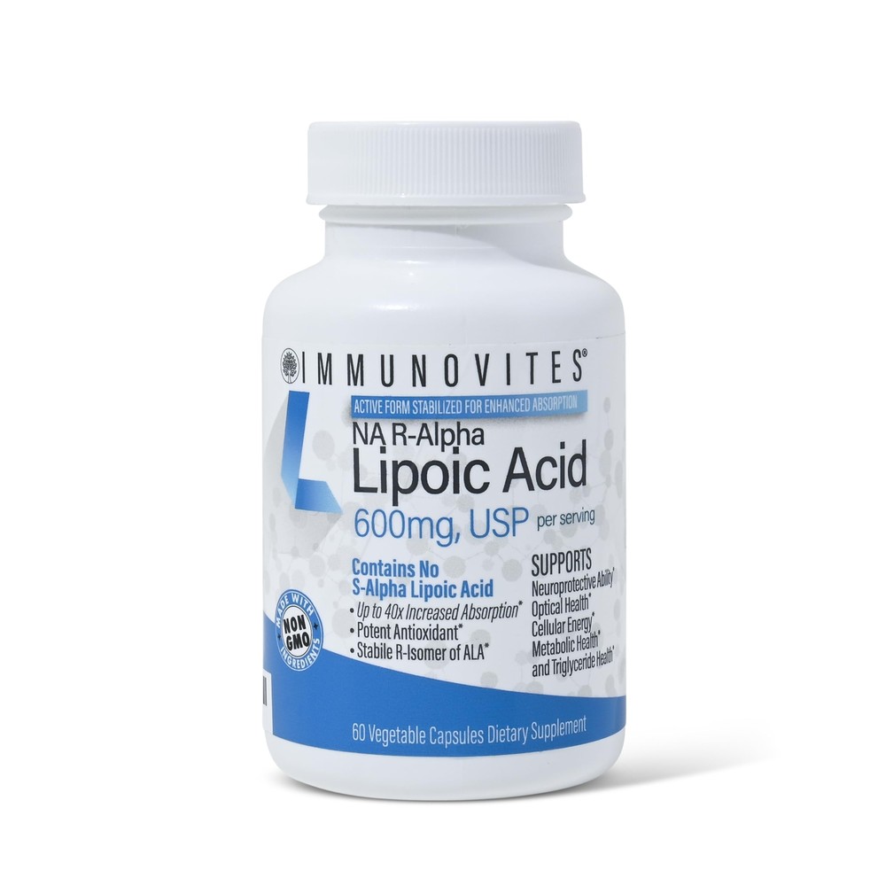 IMMUNOVITES Stabilized R-Alpha Lipoic Acid True 600mg per Serving High Potenc…