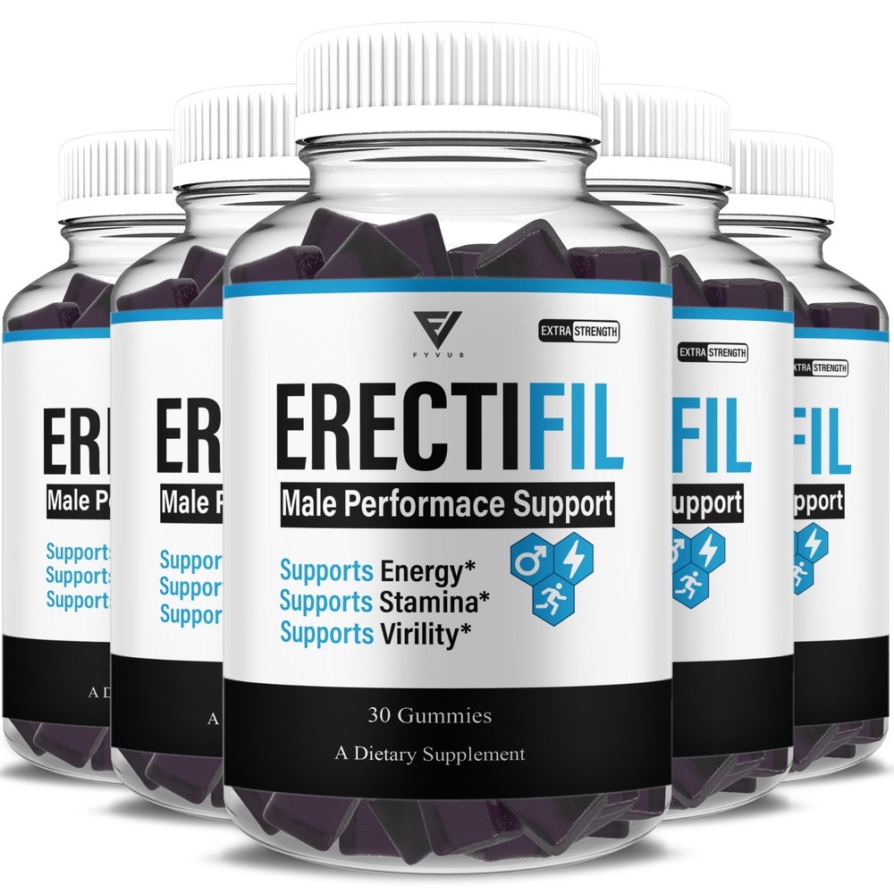 (5 Pack) Erectifil Male Performance Gummies, Erec Tifil Support (150 Gummies)