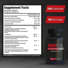 Testosil Testosterone Booster Supplement for Men – 120 Capsules