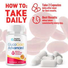 (2 Pack) Gluco Gold Blood Balance Advanced Support Glycogen Supplement 120 Caps