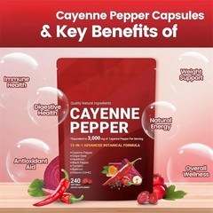 1/2/3pc Softgels Cayenne Pepper Supports Leg Vein, 240 Softge /Bag Supplement