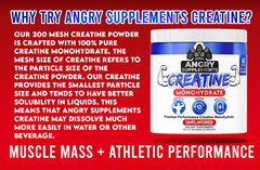 Angry Supplements Creatine Monohydrate 100% Premium Grow Repair 300g 60 Servings