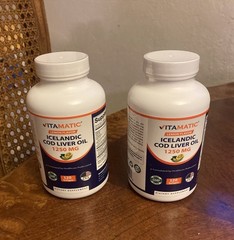 Vitamatic Icelandic Cod Liver Oil 1250mg 240 Softgels (Lemon Flavor) BB 5/2028