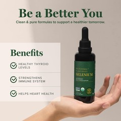Global Healing Center Selenium 200mcg, Selenium Supplement Drops with Organi…