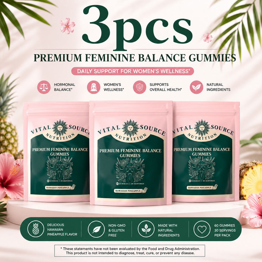 3Pack Vital Source Feminine Balance Gummies Hawaiian Pineapple
