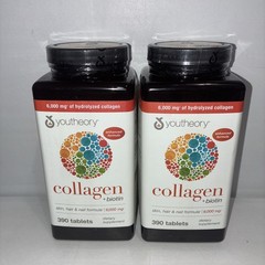 Lot Of 2-youtheory Collagen Plus Biotin, 390 Tablets Per Bottle/ Exp 04/2026