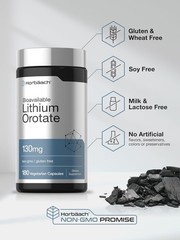 HORBAACH LITHIUM OROTATE 130mg Brain Memory Nerve Mood Stress Support 180 Caps