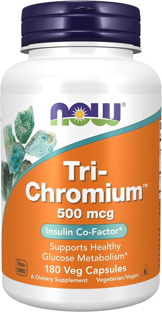 NOW Foods Supplements, Tri-Chromium™ 500 mcg with 180 Count (Pack of 1)
