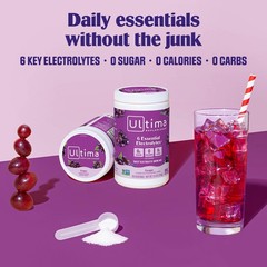 Ultima Replenisher Daily Electrolyte Powder Drink Mix, 90-Serving Canister Grape