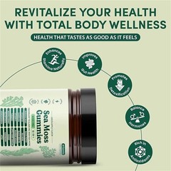 16 in 1 Sea Organic Moss Gummy | Irishmoss Extract 6000Mg | Green Apple Flavor.
