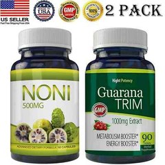 Noni Fruit Immune Support Supplement & Guarana Extract Weight Management 90 Tabs